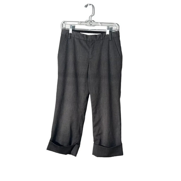 Banana Republic Martin Cuffed Wide‎ Leg Capris Stretch Size 0 Grey Heathered EUC - Picture 1 of 5